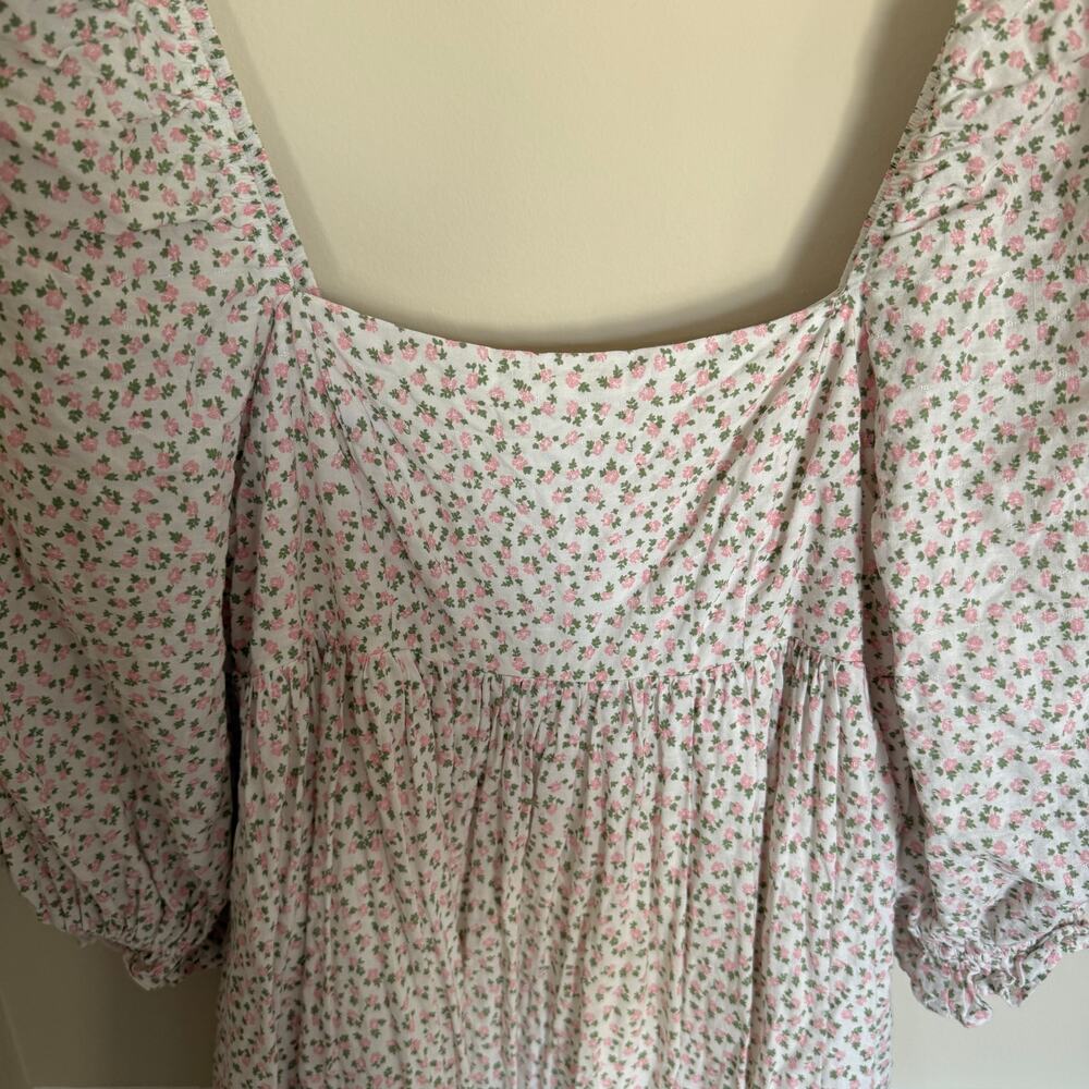 STORIA NWOT Floral Puff Sleeve Tiered Maxi Dress Summer Fairycore Preppy Boho - Picture 3 of 15
